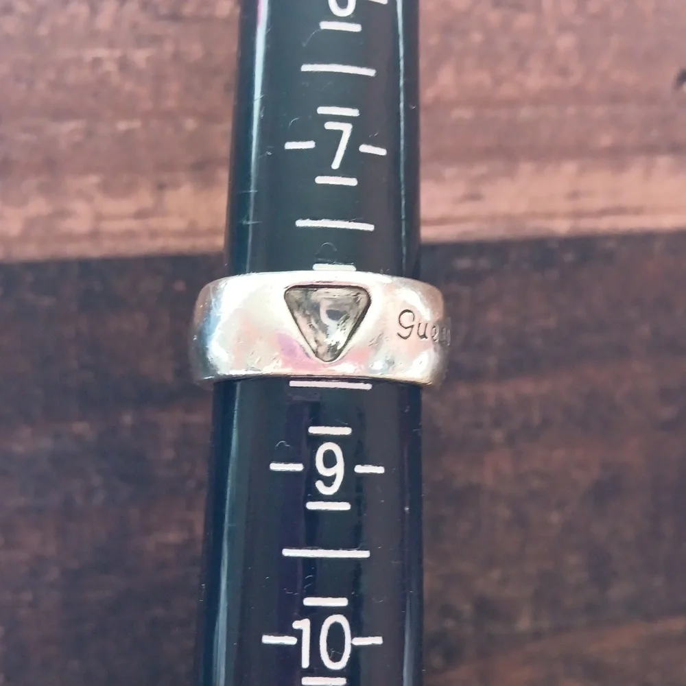 Silver Tone GUESS Ring
